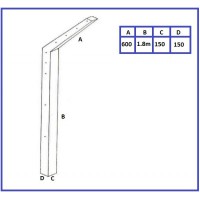 150x150x1.8m Intermediate Pole with Overhang